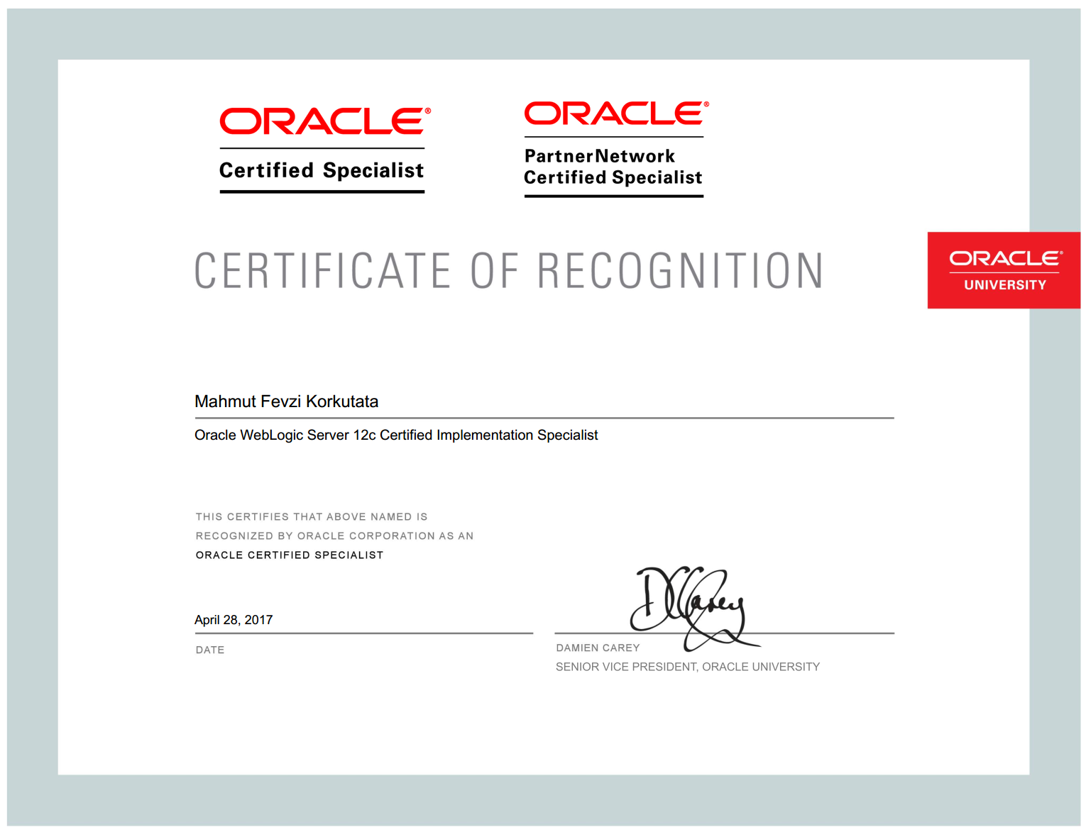 Mission Completed: Oracle WebLogic Server 12c Certified Implementation Specialist