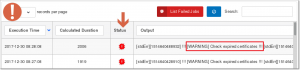 WLSDM for WebLogic: Failed Scheduler CRON Jobs List (click to enlarge)